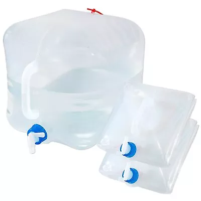 2 Pack 5 Gallon Collapsible Water Container With Spigot For Hiking Fishing • $32.99