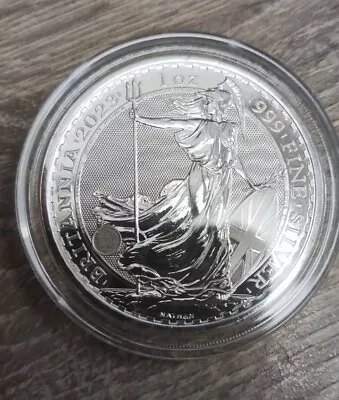 2023 Queen Elizabeth Royal Mint Britannia 1oz Bullion 999 Silver Coin In Capsule • £26.99