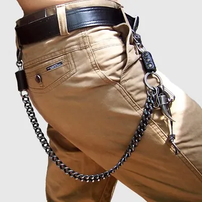 22  Men's Strong Leash Heavy Metal Wallet Chains Biker Trucker Jean Key Chain • $11.69