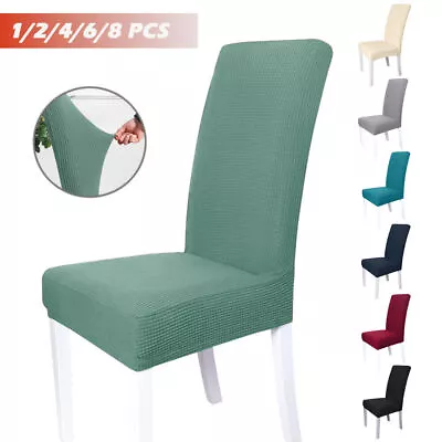 8PCS Spandex Jacquard Dining Chair Covers Stretchable Protective Slipcover Home • $19.13