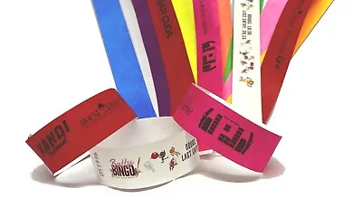 £4.99 • Buy Wristbands Custom Printed Add Text Logos Personalised Tyvek Paper 1 Inch Event