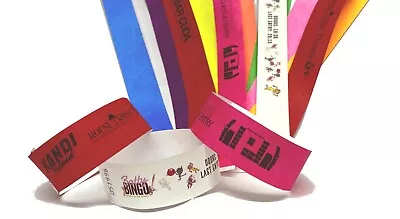 £4.99 • Buy Wristbands Custom Printed Add Text Logos Personalised Tyvek Paper 1 Inch Event