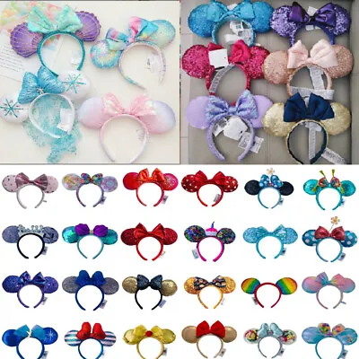 UK Rare Disney Parks Minnie Mouse Ears Loungefly Belle Bow Sequined Headband • £10.43