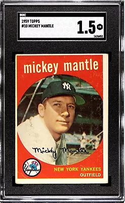 1959 Topps Mickey Mantle #10 HOF New York Yankees SGC 1.5 • $252.25