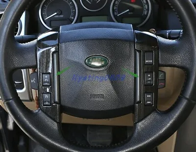 Black Wood Grain Steering Wheel Button Decor For Land Rover Discovery 3 04-2009 • $63.49