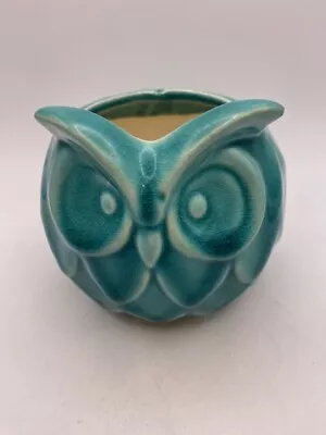   Ceramic Turquorse Owl Planter Pre Owned  • $15