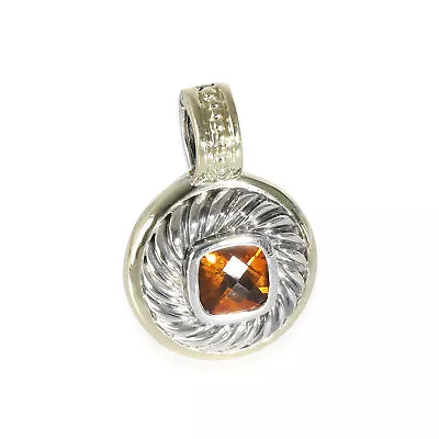 David Yurman Cookie Citrine Enhancer Pendant In 14k Yellow Gold/Sterling Silver • $270