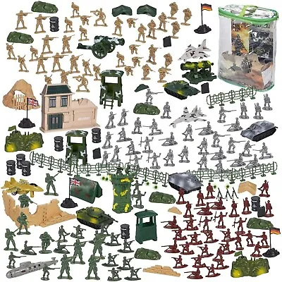 Plastic Army Men Toy Soldiers For Boys With Military Figures Tanks Planes • $24.49