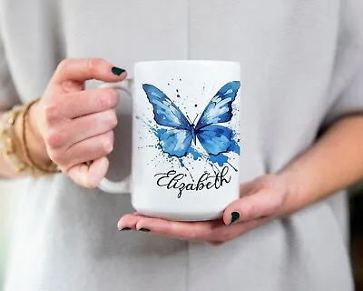 Butterfly Coffee Mug Personalized Tea Cup Gift For Friend Ceramic With Handle • $14.50