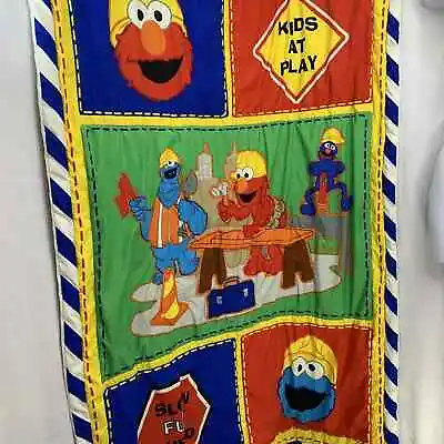 Sesame Street Toddler Size Comforter Construction Elmo Cookie Monster Grover Vtg • $20.85