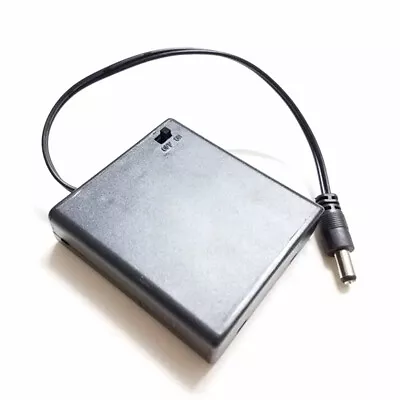 AA X 4 Enclosed Battery Holder Box With Switch 2.1*5.5mm 6V DC Plug 150mm Wire • £111.35