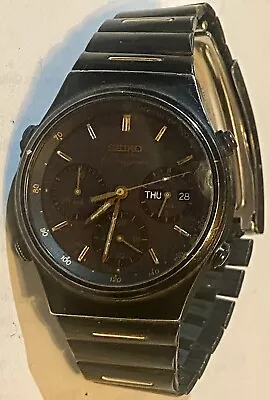 Vintage Mens Seiko Chronograph Watch Runs 7A36-7180 • $36.88