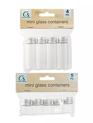 Crafter S Square Mini Clear Glass Containers With Metal Lids To Choose • $6.99