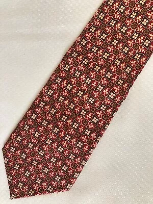 Robert Talbott Nordstrom Floral Handmade Silk Necktie Red Tan Ivory • $8.99