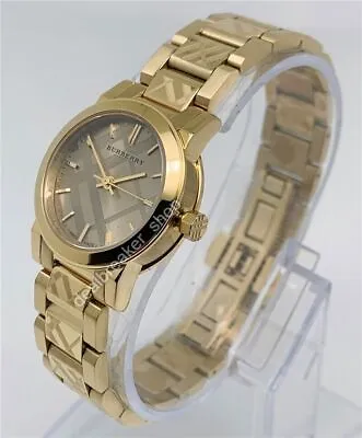 Burberry The City BU9234 Gold Tone Stainless Steel 27mm Ladies Watch • $283