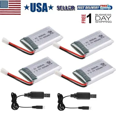 Lipo Battery 3.7V 600mAh 25C XH2.54 Plug W/ USB Charger For RC Quadcopter Drone • $23.74