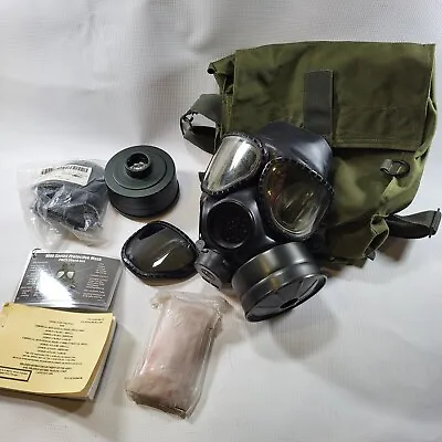 M40 Gas Mask NBC 40mm Nato Military Issue W/Bag Book Lenses Bonus Filter Sz S • $161.46