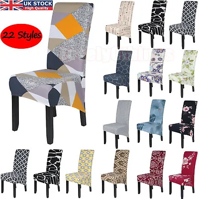 Dining Chair Covers Stretch Seat High Back Cover Slipcover Decoration Protective • £5.19