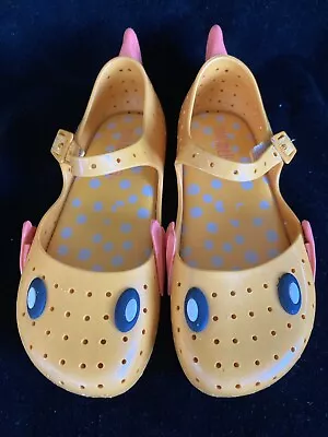 Mini Melissa Goldfish Shoes With Eyes & Fins Sz 12 Jelly Mary Jane ~ Super Cute! • $6.99