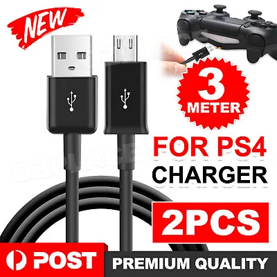 $7.45 • Buy 2in1 Charger Charging Cable Cord Sync USB Power For PS4 PLAYSTATION 4 Controller