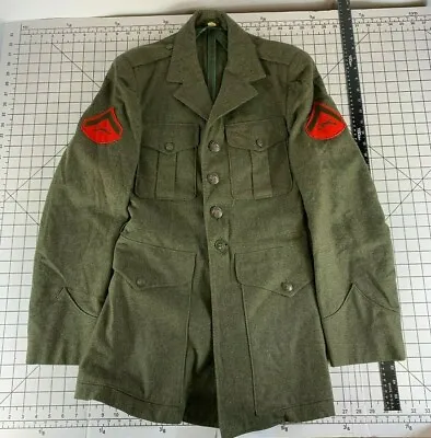 Vintage WWII WW2 Wool Dress Coat Jacket Blazer USMC Marines Uniform Army Officer • $127.49