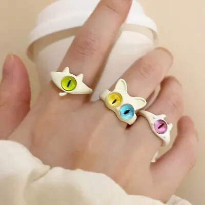 Big Eyed Cute Cartoon Monster Acrylic Adjustable Ring • $4.99