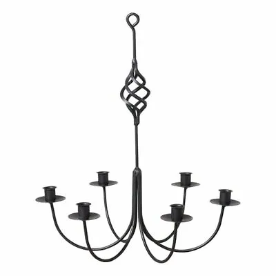 £62.87 • Buy Wrought Iron Hanging Candle Chandelier - 6 Arms