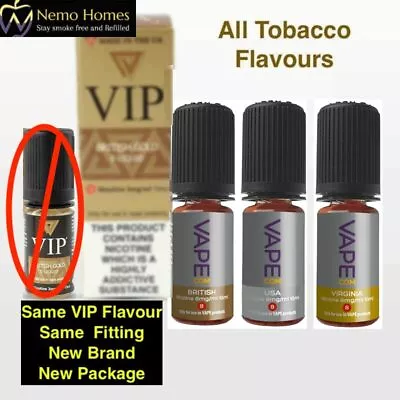 Vapecom VIP Tobacco E-Liquid Vape Juice - 3 X 10ml Bottles | VIP Vype Flavour • £9.99