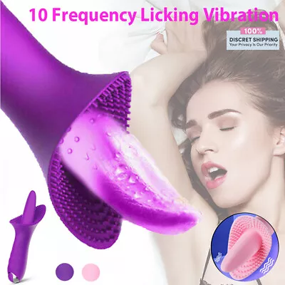 Licking Vibrator Tongue Clitoris Dildo Massager G-Spot Clit Rechargeable Sex Toy • $26.95