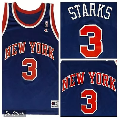 NEW DEADSTOCK Vtg 90s Champion NBA New York Knicks John Starks Basketball Jersey • $119.99