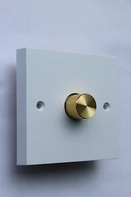 £6.39 • Buy HomeAutomation White Brass Knob Plate 1G Single Dimmer Switch 2W 60-400w 18mmBB 