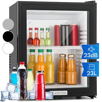 Mini Fridge 24L Table Top Fridge For Bedroom Drinks Beer Fridge Glass Door Black • £153.98