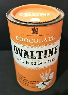 Old Vintage 1950's? Chocolate OVALTINE ( King George VI ) 14oz. Metal TIN & LID • $69.99