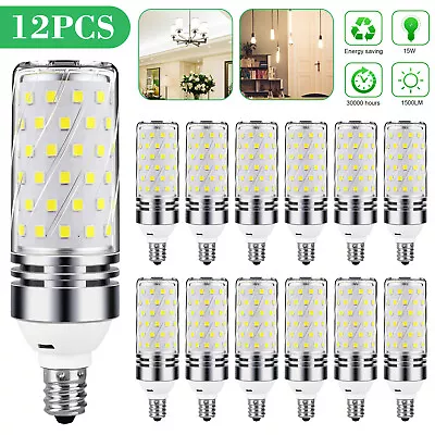 12X E12 LED Corn Light Bulb 16W Candelabra Ceiling Fan Lamp Daylight White 6000K • $10.48