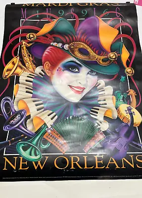 Mardi Gras New Orleans February 1996 Poster. VTG. Original. Andrea Mistretta • $34.97