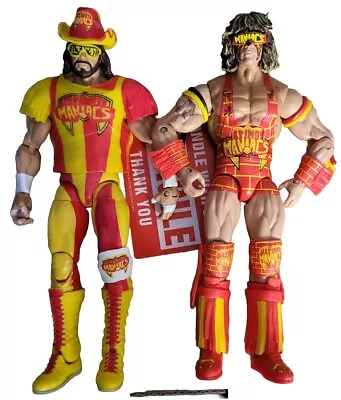 WWE Elite Ultimate Warrior Macho Man Randy Savage Ultimate Maniacs Tag Team WWF • £29.99