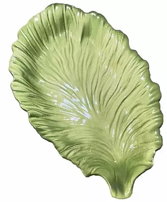 Vintage Maddux Of California Pottery Green Lettuce Leaf Serving Dish Platter • $35