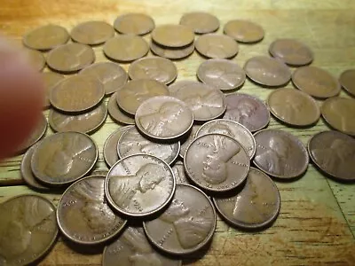 1934  LINCOLN WHEAT CENT PENNY ROLL  F/XF 50 Coins. • $5.95