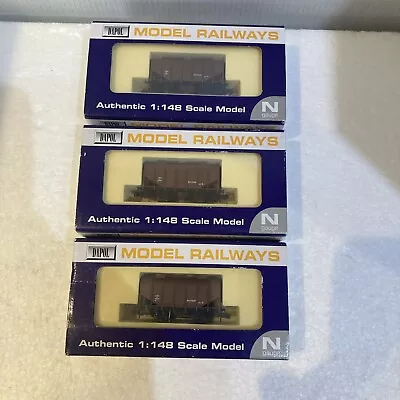 Dapol N Gauge Rake Of 3 LMS Bulk Grain Railway Container Wagons • £17