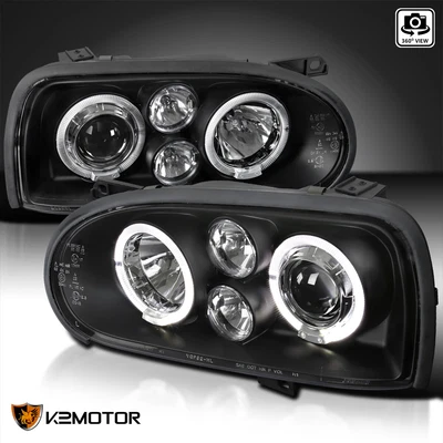 $144.38 • Buy Black Fits 1993-1998 Volkswagen Golf MK3 Projector Headlights Lamps Left+Right