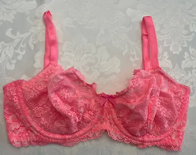 Victoria’s Secret Dream Angels Unlined Demi Pink Lace Sz 32DD Lingerie Sexy • $24.09