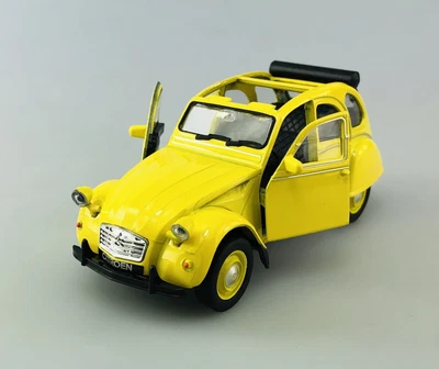$9.50 • Buy Welly Citroen 2cv Yellow Without Roof Old Timer 1:34 Die Cast Metal New In Box