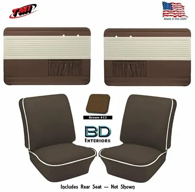 1956-64 VW Bug OEM 4pc Panel  Set & Upholstery Cover Kit Sedan - Brown • $1029.28