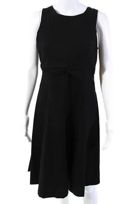 Morgane Le Fay Womens Twist Knot Front A Line Dress Black Wool Size Medium • $76.85