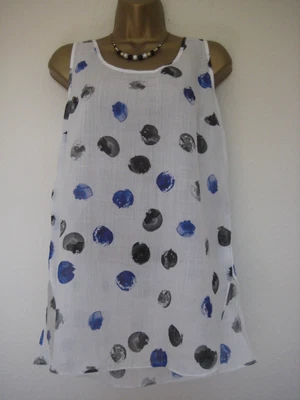 £4.99 • Buy Crea Concept White Polka Dot Summer Top Size 38