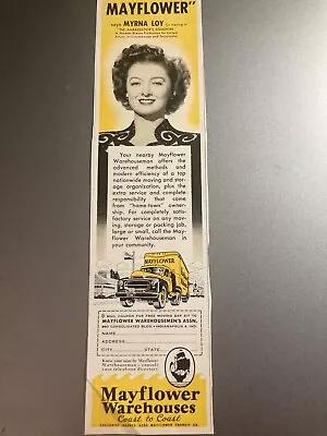 1950’s Myrna Loy Ad For Mayflower Movers. One Of A Kind • $7.95
