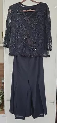 Jacques Vert 2 Piece Mother Of The Bride Suit - Jacket Size 14 & Skirt Size 12 • £36