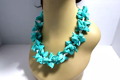 Vintage Dyed Shell Cluster Lei Luau Party Hawaiian Party Choker Necklace • $10