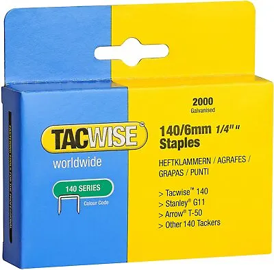 £9.29 • Buy TACWISE 140 SERIES STAPLES Stanley G11 Arrow T50 8mm, 10mm, 12mm, 14mm 2000/5000