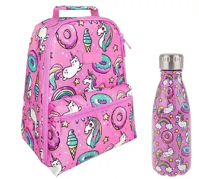 Sachi Insulated Backpack Lunch Bag And Water Bottle 350ml Kit - Unicorn • $32.90